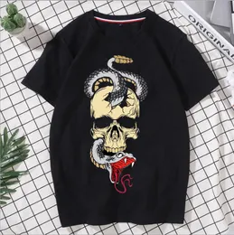 Camiseta designer carta impressão puro algodão em torno do pescoço manga curta preto e branco silencioso espaço profundo skate undershirt pirata crânio # 129