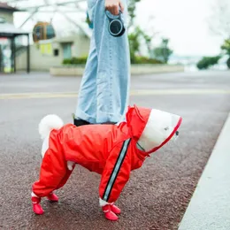 Hundebekleidung Kleiner Ganzkörper-wasserdichter Regenmantel Lustiger Tierförmiger Haustier-Welpen-Regenmantel Kapuzenkleidung Outdoor Reflektierend