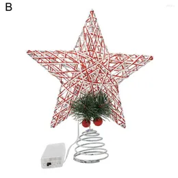 Christmas Decorations Iron Good LED Xmas Holiday Party Treetop Pentagram Durable Tree Decoration Energy-saving For Household