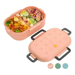 Dinnerware Sets Plastic Lunch Box Four Button Sealed PP Grade Silica Gel Separation Design