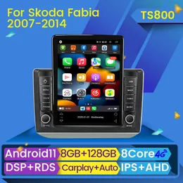 Car DVD Radio Multimedia Player Android 2Din Stereo لـ Skoda Fabia 2 2007 - 2014 Tesla Style Navigation GPS 2 DIN BT