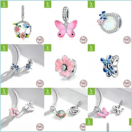 Charms Colorf Birds Flowers Leave CZ Pendant Spring Charm Fit Original Bracelet Jewelry 액세서리 DIY 제조 1995 Q2 Drop Delivery DHHC0