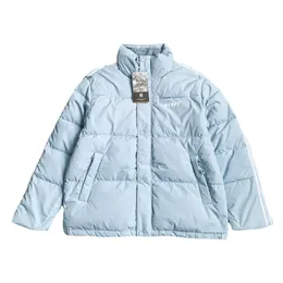 Kvinnor Down Parkas Spot Nerdy Tide Kort M￤n och kvinnor str￤ng av budare par L￶st pendling Stand Up Tipper Warming Jacket