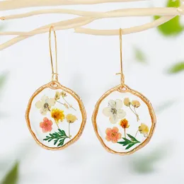 Dangle Earrings Unique Dried Flower Women Fashion Colorful Real Floral Creative Resin Epoxy Immortal Jewelry