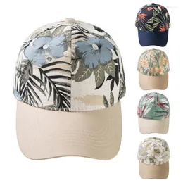 Ball Caps Unisex Summer Bohemian Baseball Cap Tropical Leaves Floral Print Регулируемая шляпа