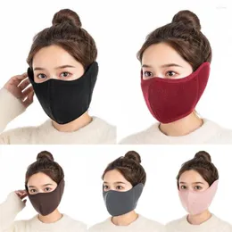 Berets Winter Warm Ski Masks Cycling Riding Breathable Ear Warmer Cold-proof Earmuffs Windproof Fleece Mouth Cover Men Protection