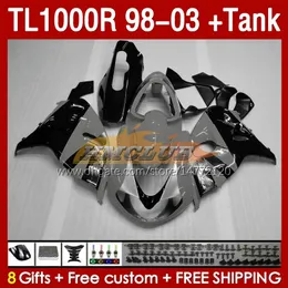 Tank Fairings for Suzuki TL-1000R SRAD TL-1000 TL 1000 R 1000R 98-03 Bodywork 162NO.138 TL1000R 1998 1999 2000 01 02 03 TL1000 R 98 99 00 2001 2002 2003 Fairing Gray Gray