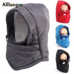 Cykelmössor masker balaclava beanie hattar män kvinnor 2022 vinter varm faux päls hatt snö cykling öronflap vindtät ansikte motorcyc skidmask termisk l221014