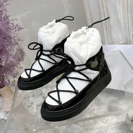 Designer Snow Boots For Woman Warm Boots Ankle Snow Boot Australia Platform Winter Fur Lace-up Ankle Boots Non-slip Outsole Shoe With Box NO419