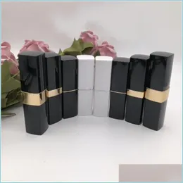 Party Favor Party Favor High -Square Black Lipsticks Tube Empty Golden White Lipstick Tubes Women använder MTI Style Manufactor Direc DHJN9