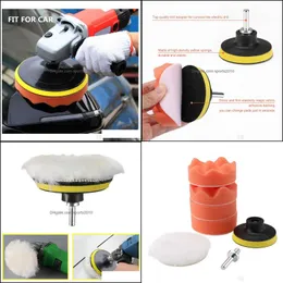 Care Products 6Pcs Buffing Pad Care Products Set Thread 3 Inch Car Polishing Kit For Polisher Add Drill Adaptor M10 Power Tools Acce Dh7Xd