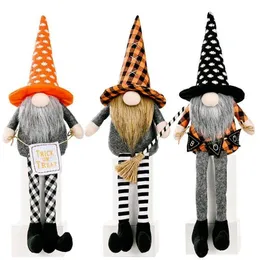 Supplies de festa decorações de Halloween gnomos boneca luxuoso tomte tomte tabela sueca de pernas longas tabela anão rrb16377