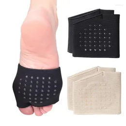 Kvinnors strumpor Metatarsal kuddar med gelkudde framfotskomprimering Anti-slip Silicone Grips Half Bunion Sleeves Toe Separator D08E