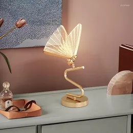 Table Lamps Butterfly Lampshade Night Nordic Bedside Lamp Luxury Light Modern Bedroom Hall Restaurant Desk For Living Room