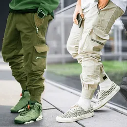 Мужские повседневные брюки-карго GODLIKEU в стиле хип-хоп с несколькими карманами и молнией