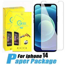 Screen Protector Protective Film for iPhone 15 14 13 12 Mini 11 Pro Max X Xs Max 8 7 6 Plus Samsung A71 A21 A52 A72 LG stylo 6 Aristo 5 Tempered Glass with paper package