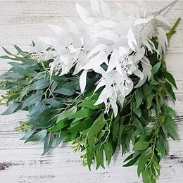 Dekorative Blumen, 5 Gabeln, künstliche Blätter, Blumenstrauß, künstliche Weide, Dschungel, Hochzeitshintergrund, Dekoration, Garten, Kunstlaub, Weinrebe, Party, Zuhause