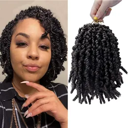 10 polegadas Spring Twist Crochet Hair 15 fios/pcs Ombre Brown Cute Spring Twist Spring Twists Crochet Braids Synthetic Braiding Hair Extension LS28