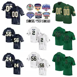 NCAA Football University 2 DJ Brown Jersey College 24 Jack Kiser 10 Drew Pyne 7 Audric Estime 4 Lorenzo Styles 56 Howard Cross III för sportfans andningsbar ren bomull