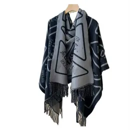Cashmere shawl women's autumn new thickened double-sided two-color warm scarf GC17143