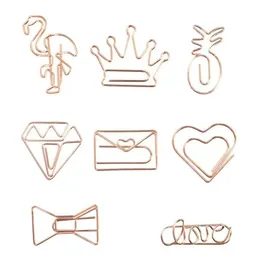 Rose Gold Crown Flamingo Paper Clips Creative Metal Memo Memo Memo School School School Schools RRB16380