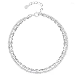 Bracelets de link cadeia de contas elegantes para mulheres moda 925 Sterling Silver Bracelet Bangle Jóias Presentes Ornamento