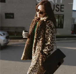 여자 모피 높은 Qaulity Leopard Faux Coat 패션 패션 여성의 겨울 소프트 2022 가을/겨울 따뜻한 외투 m-4xl 옵션