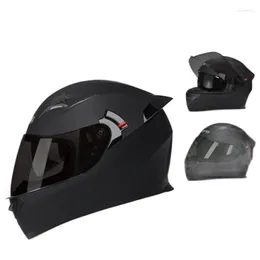 Motorcykelhj￤lmar Dubbla lins Full ansiktshj￤lm Motocross Capacete de Cascos Para Casque Moto Accessories ATV