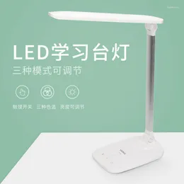 Nachtlichter, LED-Aufladung, für Kinder, Studentenwohnheim, Lampe, Metall, langer Arm, Lernen, Lesen, Bett, Desktop, 3 Dateien, Dimmen, aufladbar, Weiß