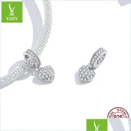 Charms Shiny Heart Pingente Charm para Sier Sier Snake Bracelet ou Colar 925 Sterling Brand Jewelry Drop Deliver