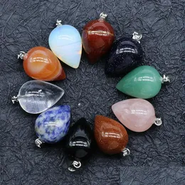 Pendant Necklaces Natural Stone Pendant Necklaces Drop-Shaped Crystal Agate Jade Pendants Fashion Women Jewelry For Wholesale 3816 Q2 Dhhi9