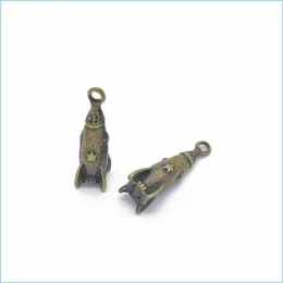 Charms 40Pcs 24X9X9Mm Zinc Alloy Charms Antique Bronze Plated Rocket Spaceship Missile For Jewelry Making Diy Handmade Pendants Drop Dhuix