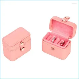 Jewelry Pouches Bags Jewelry Pouches Bags Mini Snap Box Fashion Pu Ring Pair Earring Pendant Bangle Storage Arrival Brit22 Drop Deli Dhuq5