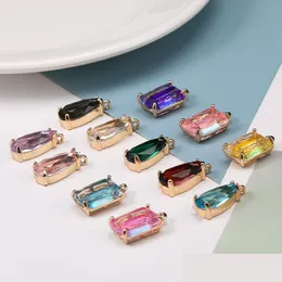 Ciondoli color fiocchi d'acqua cristallini per i ciondoli quadrati per gioielli che producono orecchini fai -da -te nella collana di moda accessori per la consegna goccia dhtfm