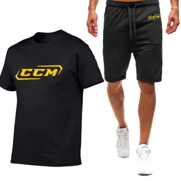 メンズトラックスーツ2022 The Men'sCCM Printing CastiralSportswear Fitness Suit Sports短袖Tシャツパンツ2ピースセット