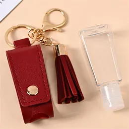 تغطية زجاجة مطهر يدوي PU PU LEATHER TASSEL Party Holder Key -key -keyring أكياس مفاتيح التنظيم المنزلية RRE15118