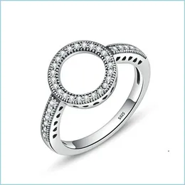 С боковыми камнями Real 925 Sier Sier Lucky Circle Rings для женщин для женских модных украшений подарки подарки 2022 Кольцо DHQX0