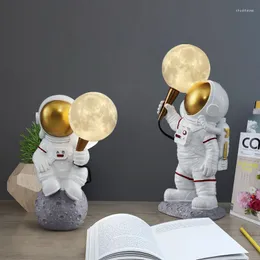 Bordslampor nordiska kreativa 3D -tryckning astronaut skrivbordslampa vardagsrum dekoration studie skrivbord belysning sovrum ljus s￶t liten g￥va