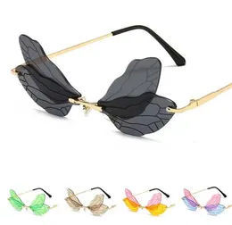 Fashion Dragonfly Butterfly Wing Solglasögon Retro Steampunk -glasögon för kvinnor man solglasögon populära