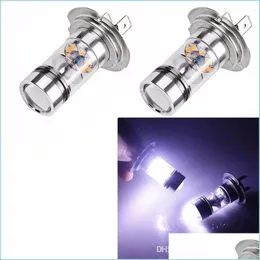Motorcycle Lighting Car Led Light Motorcycle Lighting 2X H7 100W Fog Tail Driving Head Lamp Bb White Super Bright Drop Delivery 2022 Dhcgs