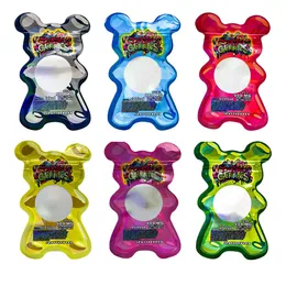 Special shaped Bears Bags Edibles Dank Gummies Smell Proof 500mg Gummy Bag Worms Cubes Packaging edible Mylar bagss ONEUP RUNTY RUNTZ round shapeds bags