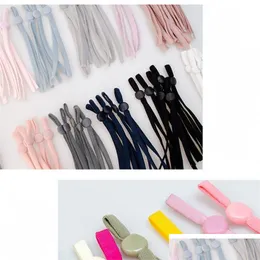 Party Favor Anti Slip Elastic Hat Band Adjustable Mask Cord Extension Hanging Ear Rope Grips Colorf Cloth Accessories 0 12Wf B2 Drop Dhpsw