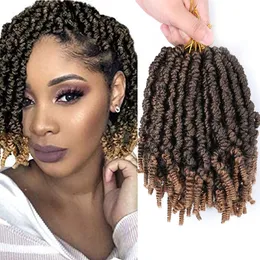 Curly Pre-twisted Spring Crochet Hair 10 Inch Bomb Braids Pre-Twisted Passion Twist Black Spring Twist Braiding Hair Extensions for Black Women LS28