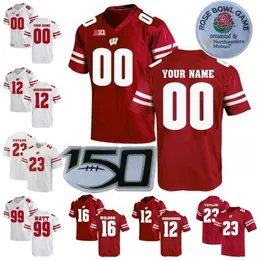 Custom NCAA College Wisconsin Badgers Futebol Jersey 23 Jonathan Taylor 5