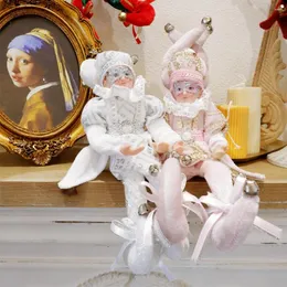 Juldekorationer Elf Par Plush Doll Toy Tree Ornaments Year Holiday Gifts for Children Navidad Natal Adornos DE