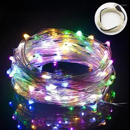 Strängar 1 m/5 m/10 m 100 led stjärnsträngsljus för sovrums sagor gardin USB DIY Party Christmas Wedding Outdoor Holiday Decors