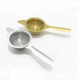 Stainless Steel Tea Strainer Filter Fine Mesh Infuser Coffee Cocktail Food Reusable Gold Silver Color 400pcs DAT502
