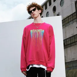 Herrar t skjortor streetwear långärmad män kläder harajuku överdimensionerad grafisk färgad fancy engelska hoodie punk goth skjorta anime kläder