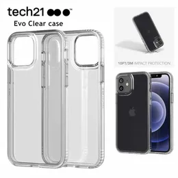 Cell Phone Cases Original Tech21 Evo Clear Super Anti-drop Transparent Case Cover For Apple I 14 13 12 Pro Max 12 Mini 11 Xs XR W221014