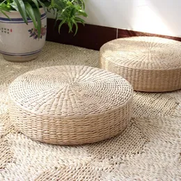 Yastık el dokuma yuvarlak oturan japon tatami zemin doğal cattail mat oda damlası